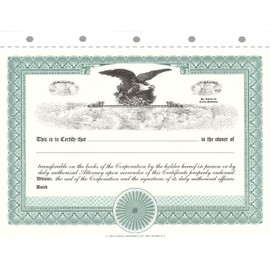 CORPEX Blank Stock Certificates with Eagle | Pack of 25