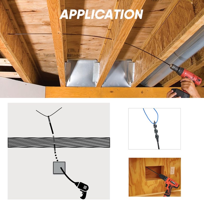 HUAALIUCHE 54-Inch Flexible Installer Drill Bit for Pulling Wires, 3/4"