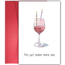 YIWANSIN Funny Birthday Card for Women - 'This Just Seems More You' Wine Design, birthday cards for women