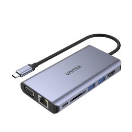 UNITEK D1019B uHUB O8+ 8-in-1 USB-C Dual Display Hub with USB 5Gbps and PD 100W