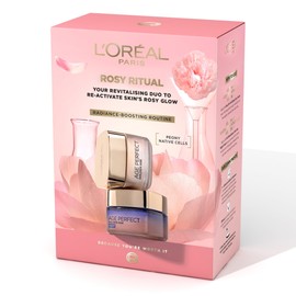L'Oréal Paris Rosy Ritual Gift Set - Age Perfect Golden Age Rosy Re-Fortifying Day Cream 50ml, Age Perfect Golden Age Cooling Night Cream 50ml & Complimentary Eye Mask