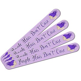 Purple Hair Don't Care Double-Sided Nail File Emery Board Set 4 Pack
