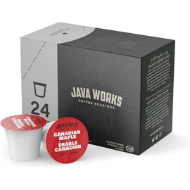 Java Works Coffee - Canadian Maple Flavoured Coffee Single Serve Capsules | Compatible with Keurig K-Cup Brewers | 24 count