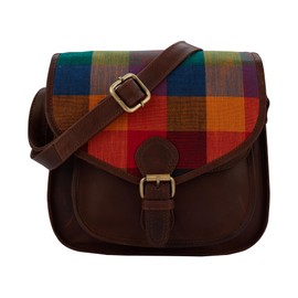 FINELAER Vintage Leather Crossbody Purse Saddle Shoulder Handbag for Women (Ginger Bread)