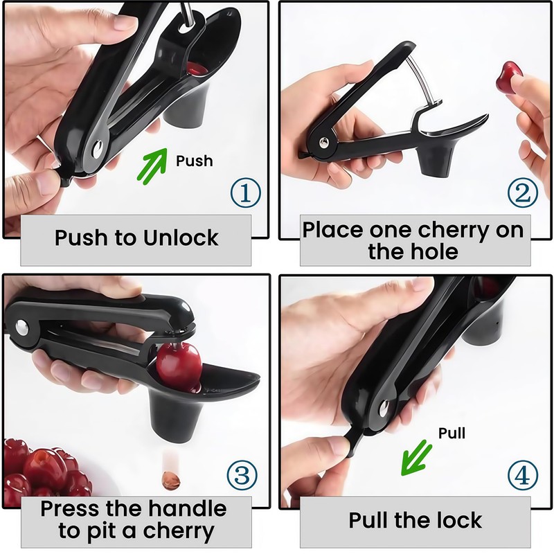Cherry Pitter, Heavy-Duty Stainless Steel Cherry Olive Pitter Tool, Easy