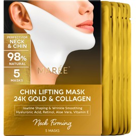 MAREE V Line Lifting Mask with 24K Gold – Deep Collagen Face Mask for Women – Jawline Shaper Mask with Retinol & Hyaluronic Acid – Neck Tightening & Firming - Double Chin Strap for Face Lift
