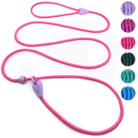 Slip Lead Dog Leash Slip Lead 6 FT Dog Training Leash 6 Color Slip Leads for Dogs Dog Leashes for Medium Dogs No Pull Dog Leash (Pink)