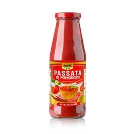 Sanniti Passata di Pomodoro | Strained Tomatoes | 100% Natural Italian Tomatoes | 23.9 oz Glass Jar| Product of Italy | No Additives or Preservatives (Pack of 2)