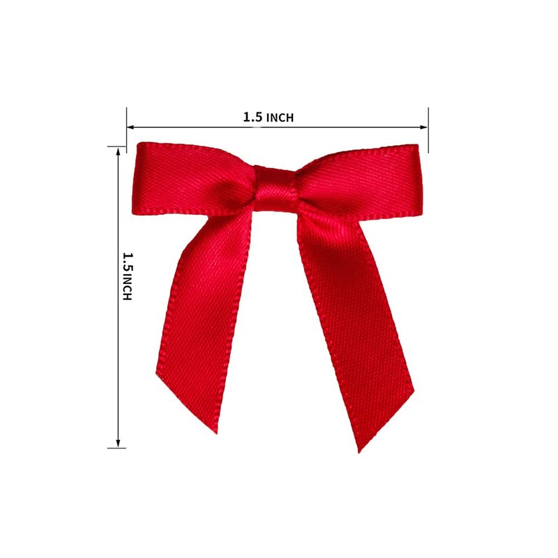7Rainbows 20pcs Boutique 4.5" Red Satin Ribbon Bows for Craft