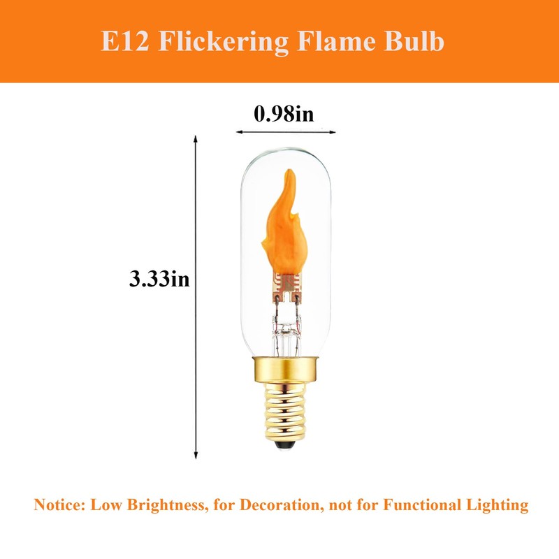 SHUWDKAR E12 Flickering Flame Bulb, Realistic Flame Effect LED Chandelier