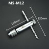 Extended M5-12 Ratchet Tap Wrench Adjustable T-Handle Spanner Hand Screw