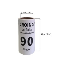CROING 720 Sheets, Extra Sticky Lint Roller, Lint Roller, Pet Hair, Suitable for Clothing, Hair, Cat Hair, Dog Hair