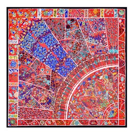 53” Large Head Scarf for Women - Silk Satin Scarf for Hair Wrapping at Night Bandana Square Scarf for Sleeping (Cashew nut C)