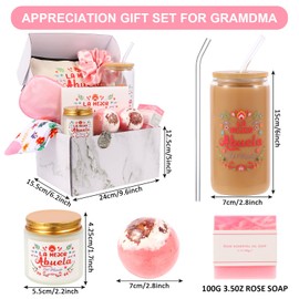 Kolewo4ever 12 Pieces Spanish Grandma Gifts Mothers Day Gifts Birthday Gift for Grandmom from Granddaughter Grandson,Best Grandma Gift for Gigi Grandmother