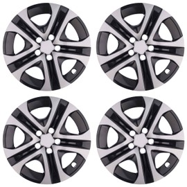 HubStar Hubcap Replacement for Toyota Rav4 2013-2018, 17-inch Wheel Cover, Silver and Black, Set of 4