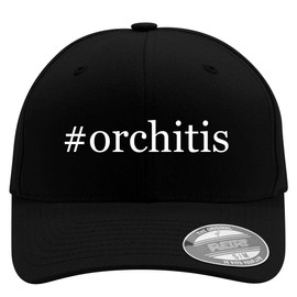 #Orchitis - Flexfit Adult Men's Baseball Cap Hat, Black, Small/Medium