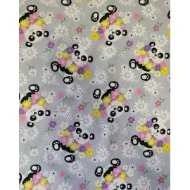 A.E. Nathan BTY X 44"W Flannel Fabric Floral Pandas By A. E. Nathan Co. Quilting Sewing