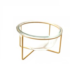 LORVOR Rasied Glass Bowl Cat&Dog Food Water Basic Bowl with Elevated Stand Protect Neck Joints Pet Feeding Bowls Easy to Clean Healthy Eating