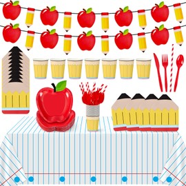 ComfyKit 171PCS Back to School Party Supplies,School Tableware Set