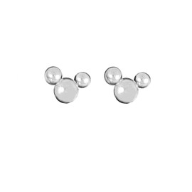 LSxAB Mouse Silver Earrings Studs Women Sister Friends BFF Niece Daughter Follower Granddaughter Stainless Steel Family Christmas Birthday