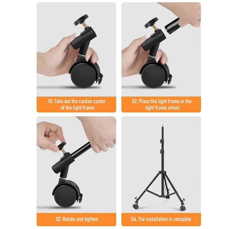 Andoer 3pcs/set Flexible Swivel Casters Wheels with 16mm Diameter Mounting