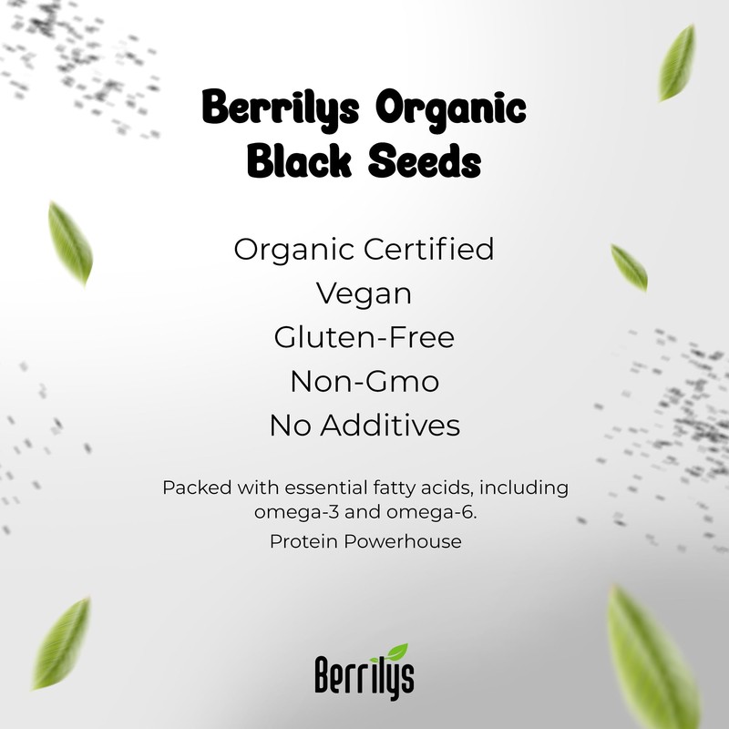 Berrilys Black Cumin Seeds – USDA Certified Organic Nigella Sativa
