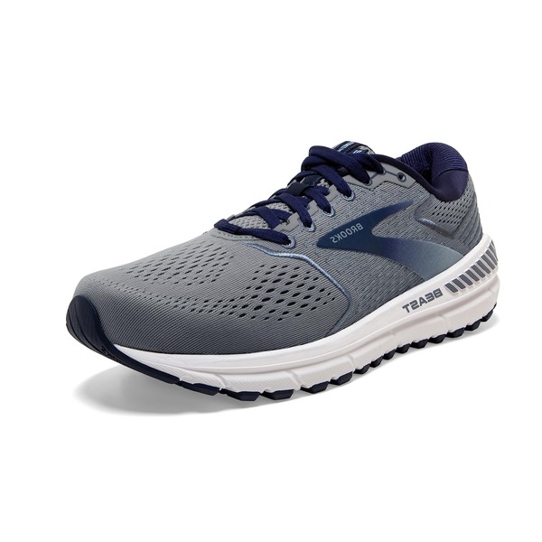 Brooks Men's Beast '20 Supportive Running Shoe - Blue/Grey/Peacoat - 11 Medium