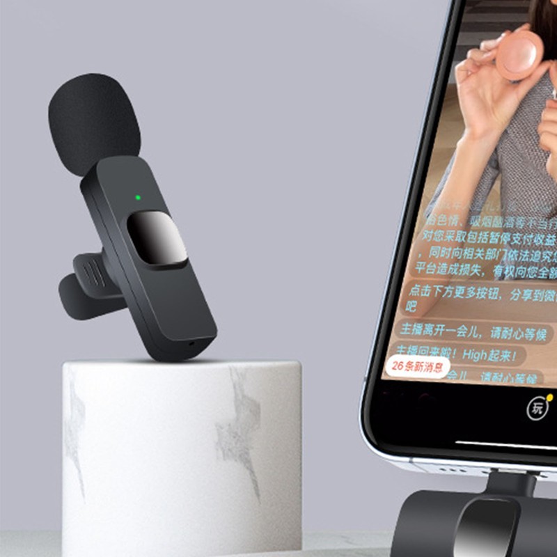 Wireless Lavalier Microphone Noise Cancelling 360° Sound 20m Range Professional