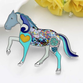 NEWEI - Broche de aleación esmaltada elegante para mujer, niña, regalo de ropa, bufanda, decoración de animales, Esmalte Diamante de imitación Cristal