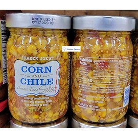Trader Joe’s Corn and Chile Tomato-Less Salsa 13.75oz 390g (Two Bottles)