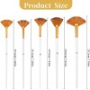 Mozeat Lens 5 Pcs Professional Fan Paint Brushes Set for