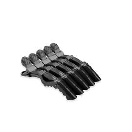 Alligator Hair Clips-6 Pieces- BLACK, PINK & RED- Non-Slip Salon Quality Hair Clips, Perfect for Styling & Sectioing Clips (BLACK)
