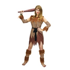 SEA HARE Cavewomen Cave Girls Fancy Dress Leopard Printed Costume