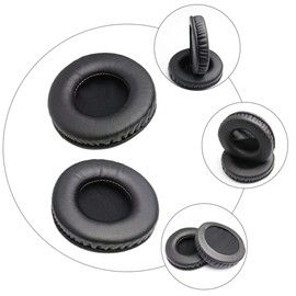 SEWACC 1 Pair Comfortable Stylish Headphone Pads of Fashionable Round Ear Cushion Sleeves Versatile Replacement for Long Term Use Noise Blocking Design Black