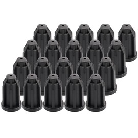 Wolfride 20Pcs Plastic Caster Socket Sleeve Round Inserts Black Chair Caster Wheel Stem Insert