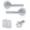 XFORT Polished Chome Liberty Lever On Rose Latch Pack, Complete