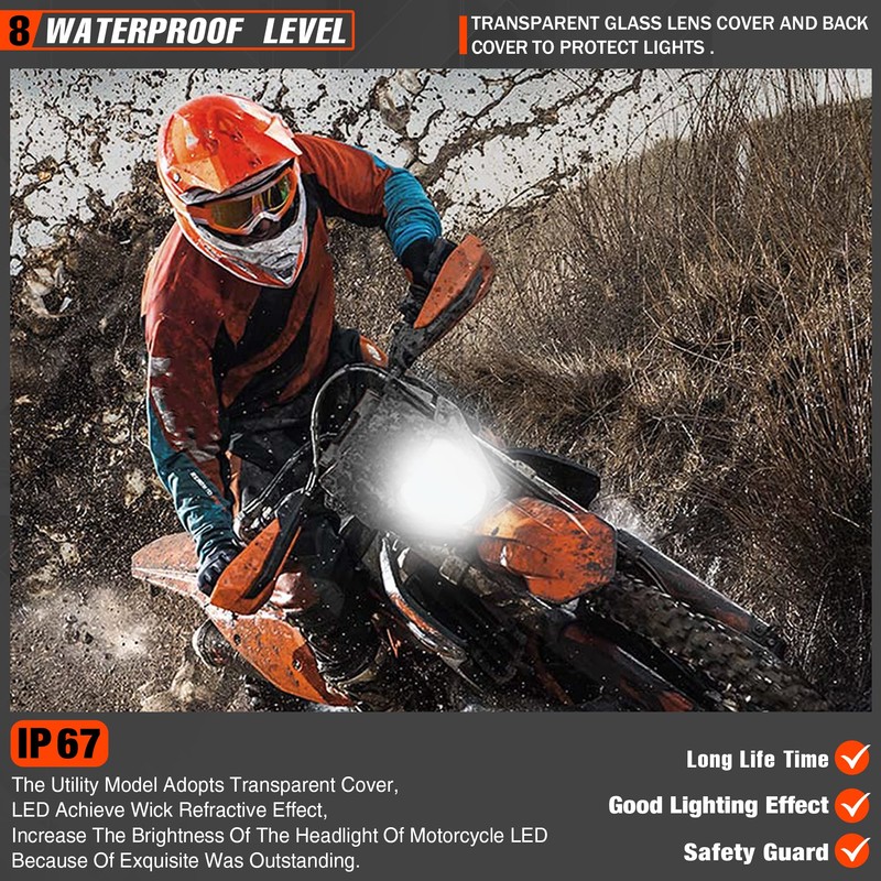 fewfuss Dirt Bike Led Headlight Motorcycle 2017-2019 Enduro Headlight Kit