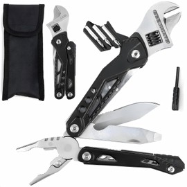 Adjustable Ratchet Wrench Multitool, 14-IN-1 Foldable EDC Tool, Camping Accessories Survival Gear, Dad Husband Grandpa Men Cool Gadget Stocking Stuffers Gift, Christmas Birthday Father'day Gift