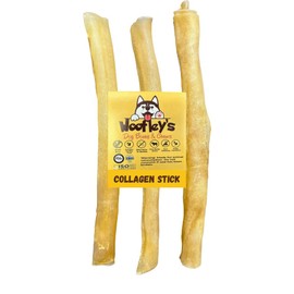 Woofley's 12 Inch Pure Collagen Sticks for Dogs (3 Count) - Collagen Chews for Dogs - Bully Stick Rawhide Alternative Dog Chews No Hide Bones for Medium & Large Dogs