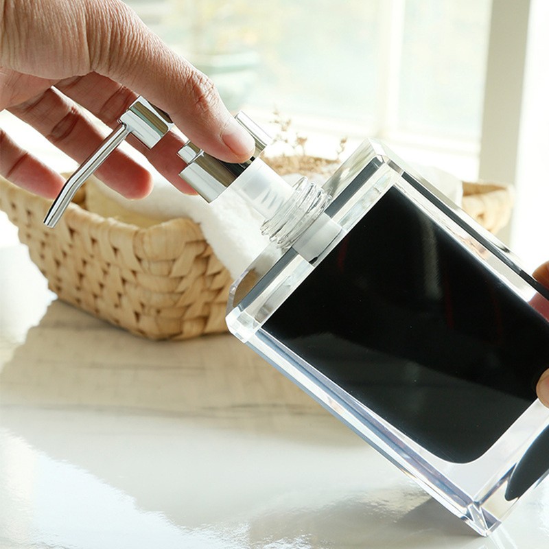 Hand Soap Dispenser Press Design Black Simple Fine Details Foaming
