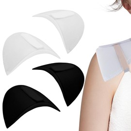 2Pairs Shoulder Pads,Shoulder Pads For Women Clothes with Velcro,Breathable Soft Sponge Pad,Anti-Slip Detachable Foam,Stress Relieving Tolenre Enhancer,for Suit Clothing Coat Blazer suit T-Shirt