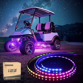 10L0L 2PCS Golf Cart Underbody Light Kit, Underglow LED Light Strip for Yamaha EZGO Club Car, 24 Modes Multicolor RGB Music Sync IP67 Waterproof
