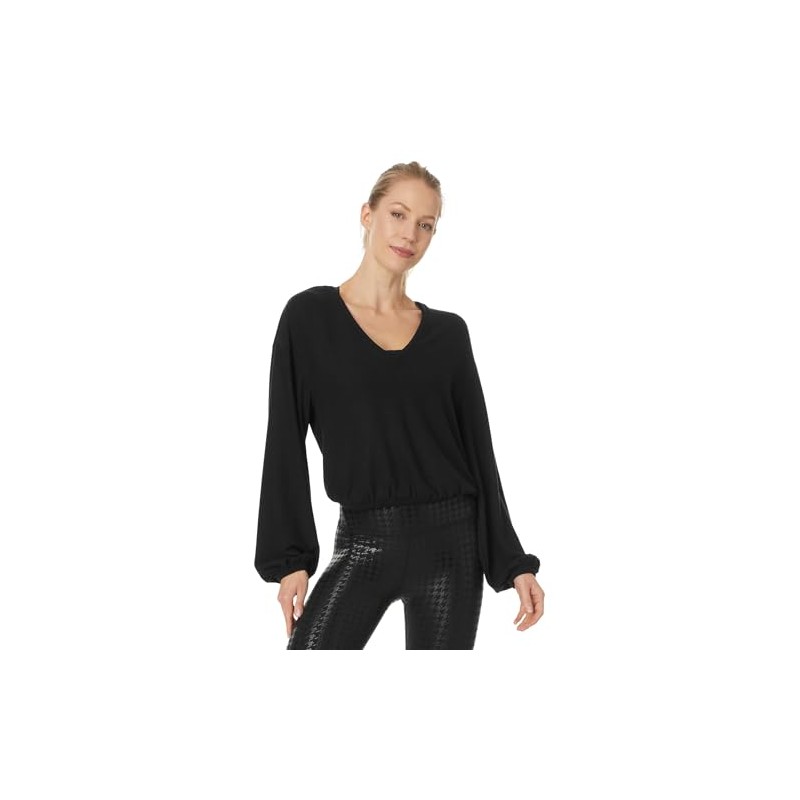 Beyond Yoga Women's Soft Spoken Cropped Pullover Black Medium