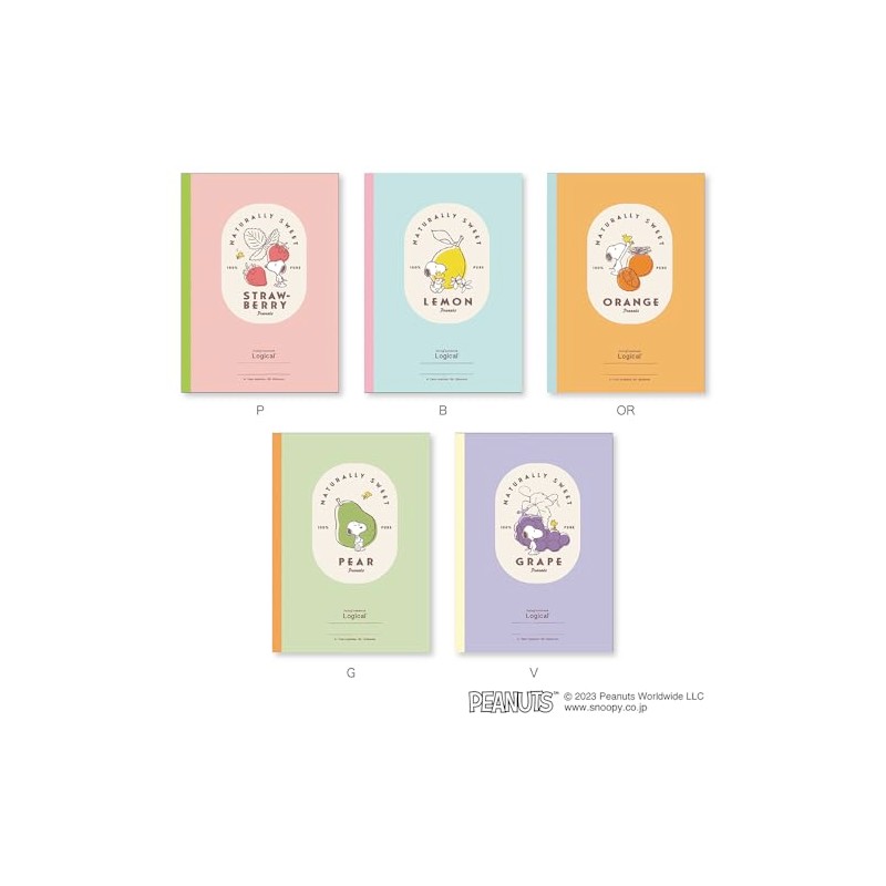 Nakabayashi 5PNCB515A-5P Swing Logical Notebook Semi B5 Snoopy Fruit