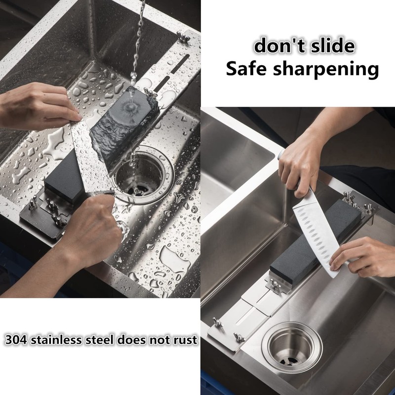 Meiyijia Sharpening Stone Holder Professional Whetstone Stainless Steel 304, Kitchen