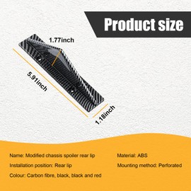 Augeny 4PCS Car Rear Lower Bumper Wing Lip Diffuser, Anti-Crash Straight Auto Shark Fin Spoiler Protector with Screws, Universal Rear Bumper Lip Diffuser Kit for Car SUV Truck (Straight/Carbon Fiber)