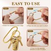 6Pcs Brass Gold Carabiner Oval Key Ring, Anti-Theft Screw Lock