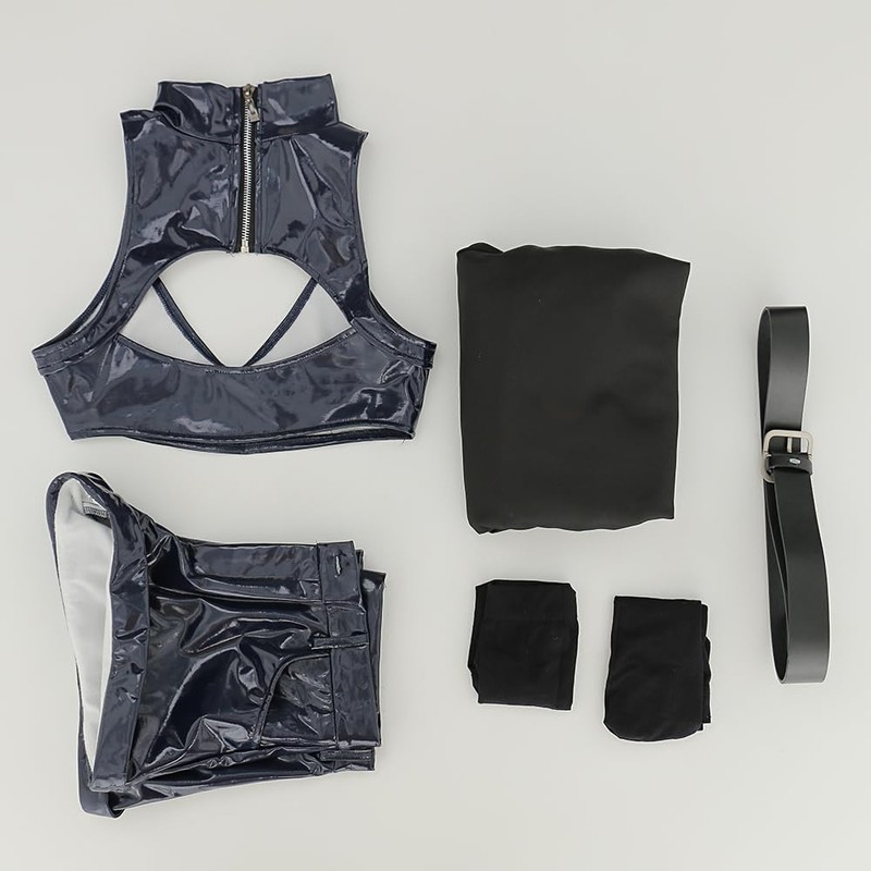 miccostumes Womens Costume Vampire Cosplay Fullset Cutout Crop Top and