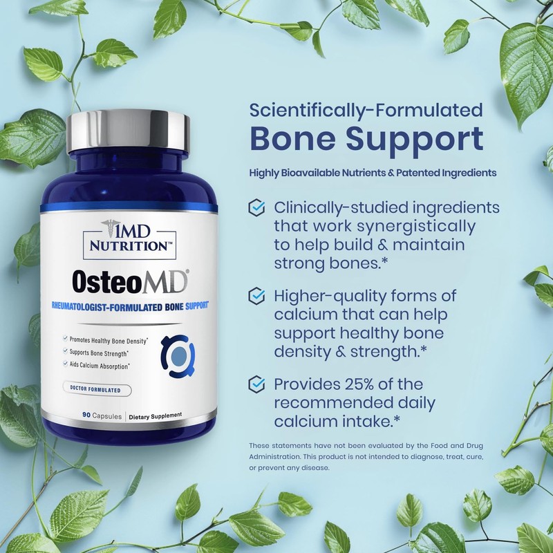 1MD Nutrition OsteoMD for Comprehensive Bone Support | with Calcium