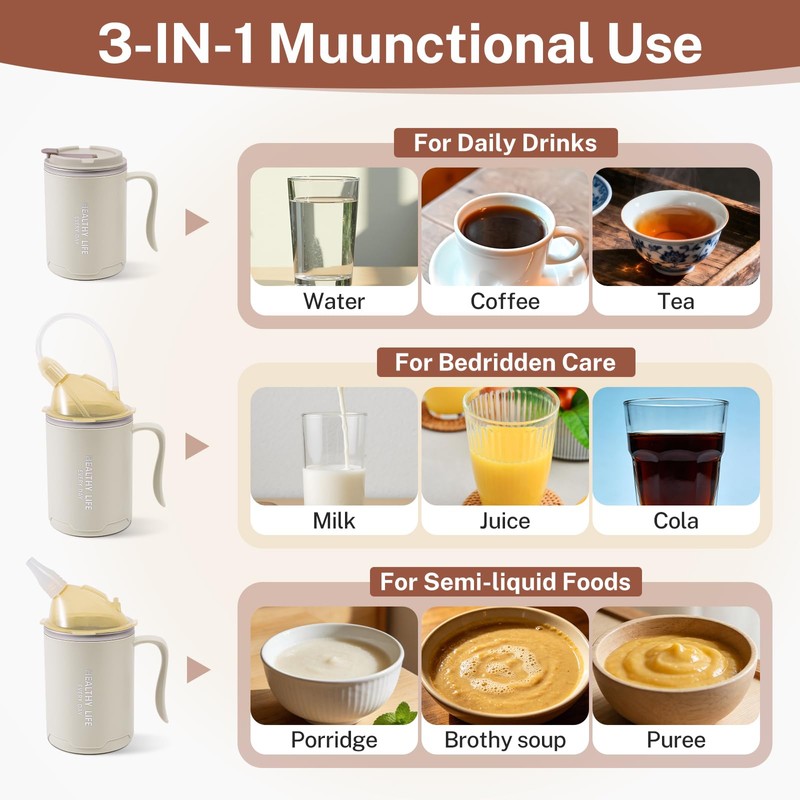 Jionhenn Stainless Steel Adult Sippy Cup